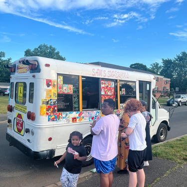 Community event with ice cream truck